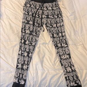 Bohemian Elephant Black and White Patterned Leggings